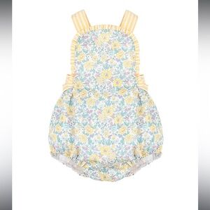 Luli & Me Sunny Yellow Floral Bubble, Size 9 month